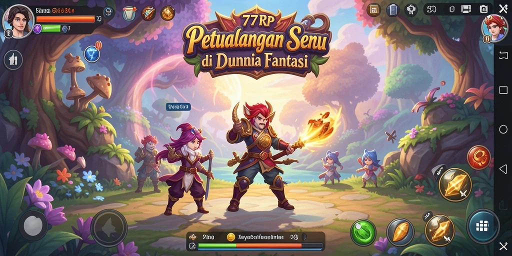Tampilan gameplay RPG yang mendebarkan dan imersif di 77RP.