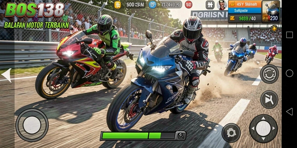 Gameplay seru di BOS138 dengan balapan motor yang mendebarkan.
