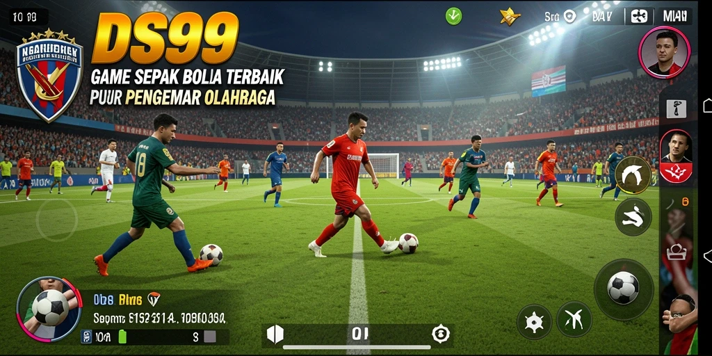 Gambar gameplay DS99 dengan pemain sedang beraksi di lapangan.