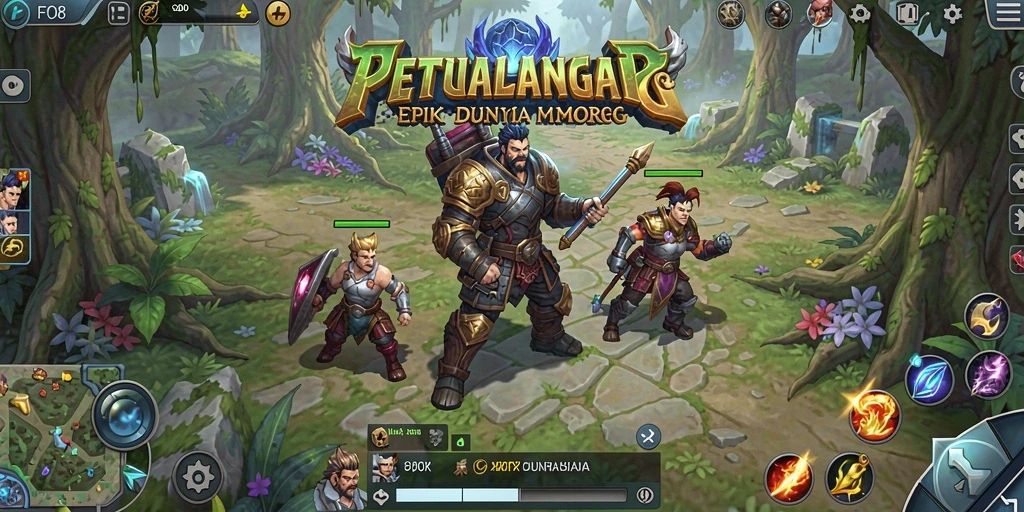 Screenshot utama FO8 menampilkan aksi epik dalam pertempuran MMORPG.