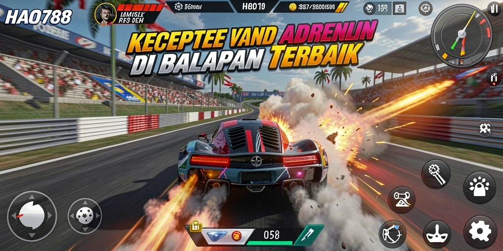 Screenshot HAO788 menampilkan duel balapan mendebarkan.