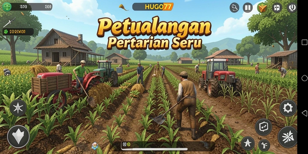 Screenshot HUGO77 menunjukkan gameplay Farming yang menarik dan interaktif.