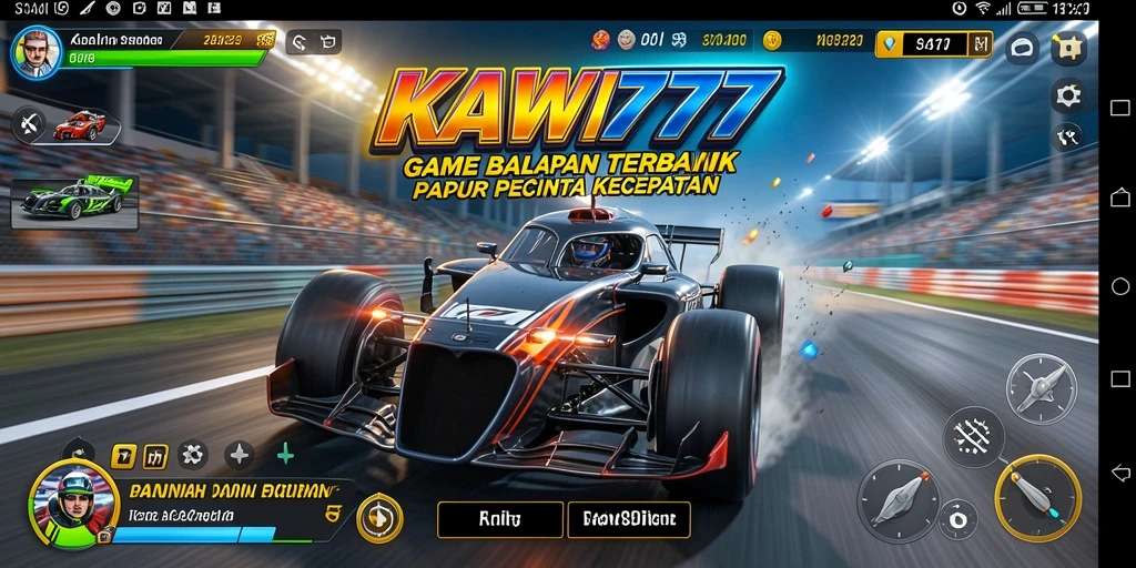 Tampilan gameplay KAWI777 yang menegangkan saat balapan.
