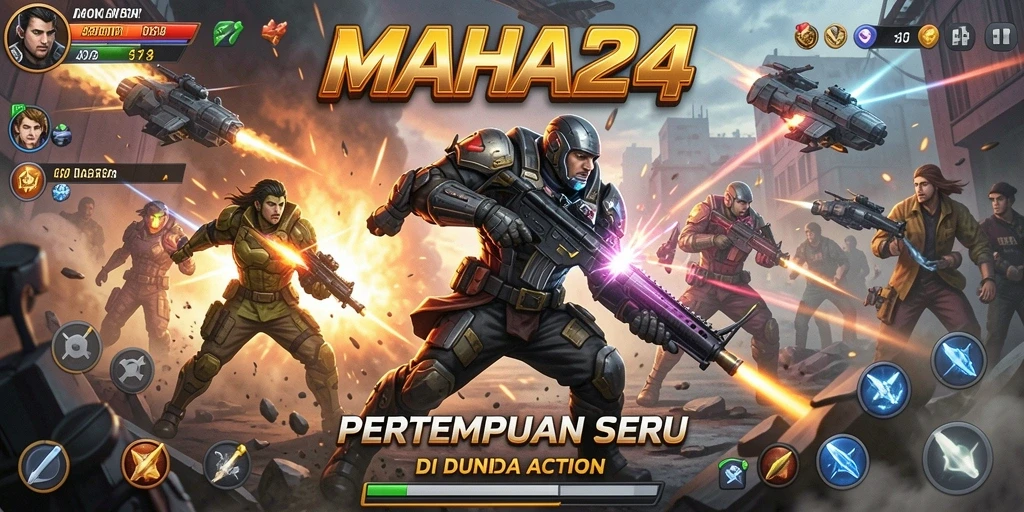Tampilan gameplay MAHA24 yang menegangkan dan penuh aksi.