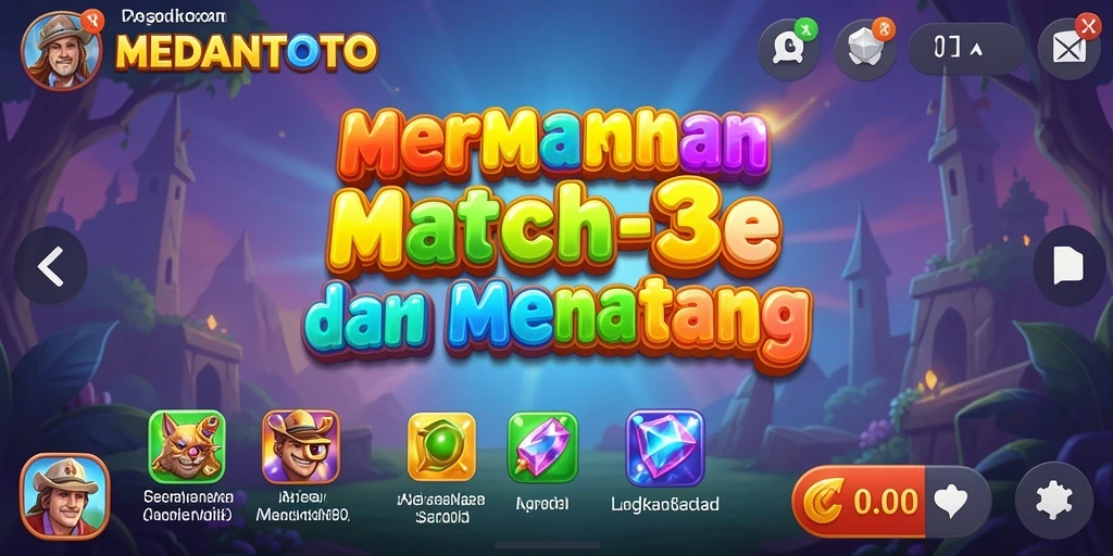 Tampilan gameplay <strong>MEDANTOTO</strong> yang penuh warna dan menantang.