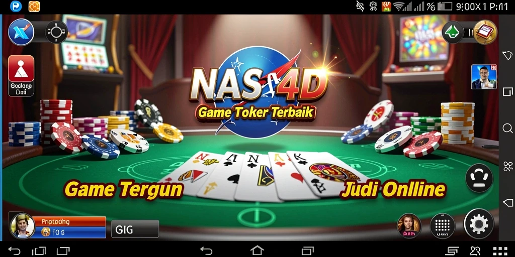 Screenshot menunjukkan gameplay Poker yang seru dan interaktif.