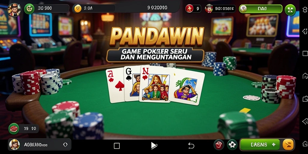 Screenshot PANDAWIN menampilkan gameplay Poker yang menarik.