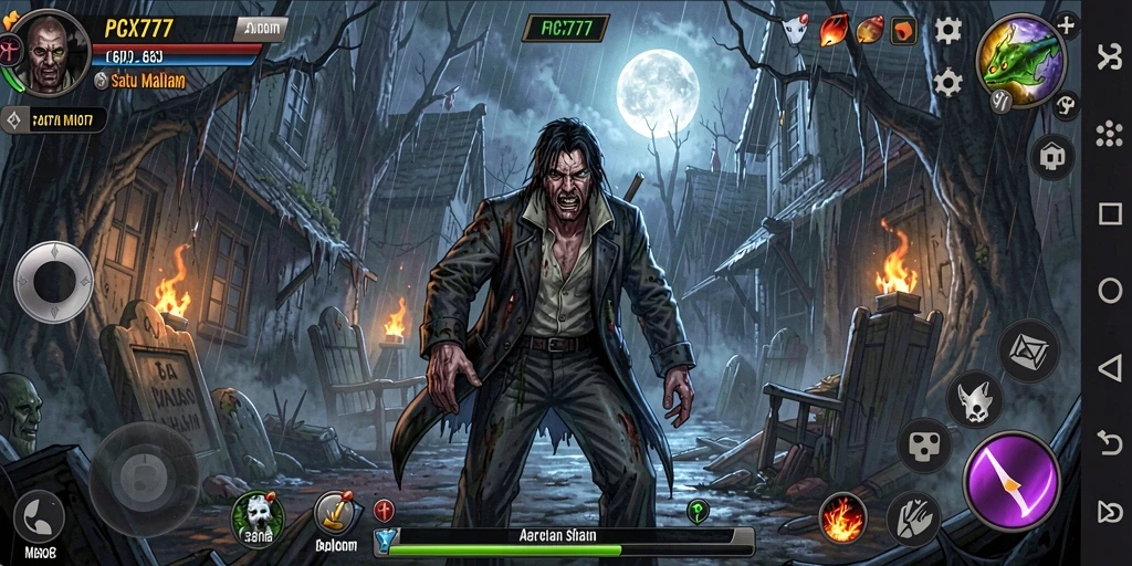 Gameplay menyeramkan dalam PCX777 saat menjelajahi rumah berhantu.
