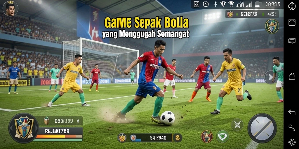 Tampilan gameplay <strong>REJEKI789</strong> yang memikat dan penuh aksi sepak bola.