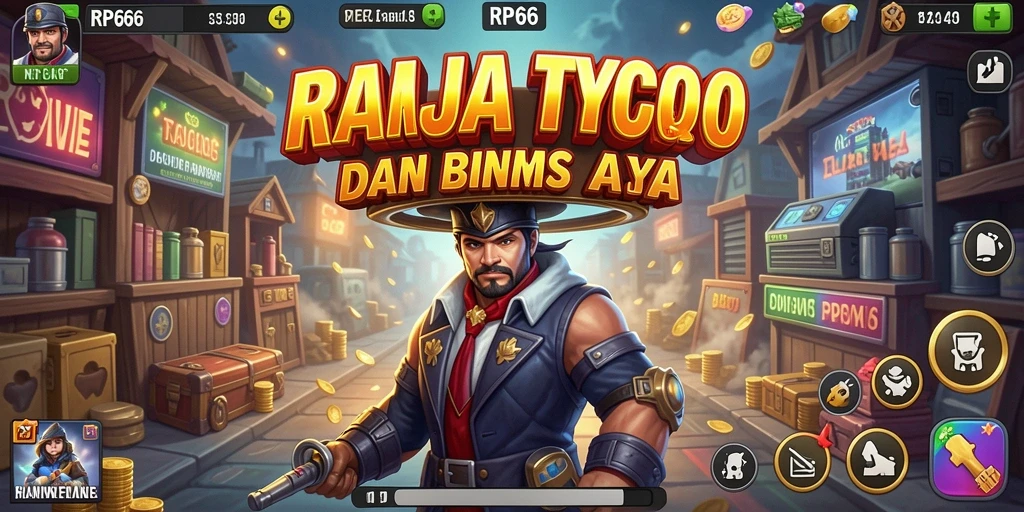 Screenshot utama RP66 menampilkan pemain sedang mengelola bisnis Tycoon.