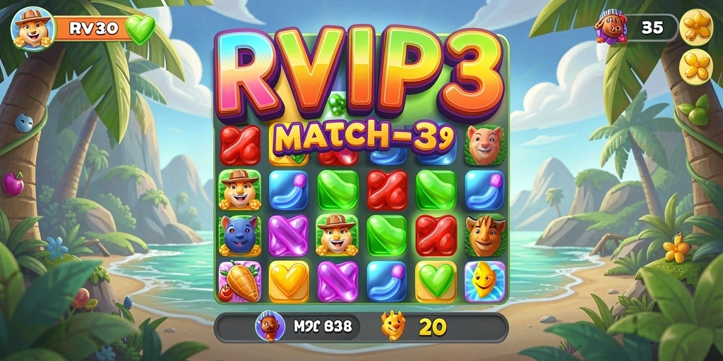 Tampilan gameplay RVIP3 yang penuh warna dan seru.