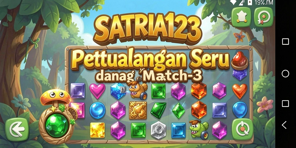 Tampilan gameplay seru dalam SATRIA123 dengan kombinasi buah-buahan yang menarik.