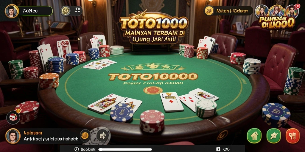 Tampilan gameplay Poker TOTO1000 yang menarik dan interaktif.