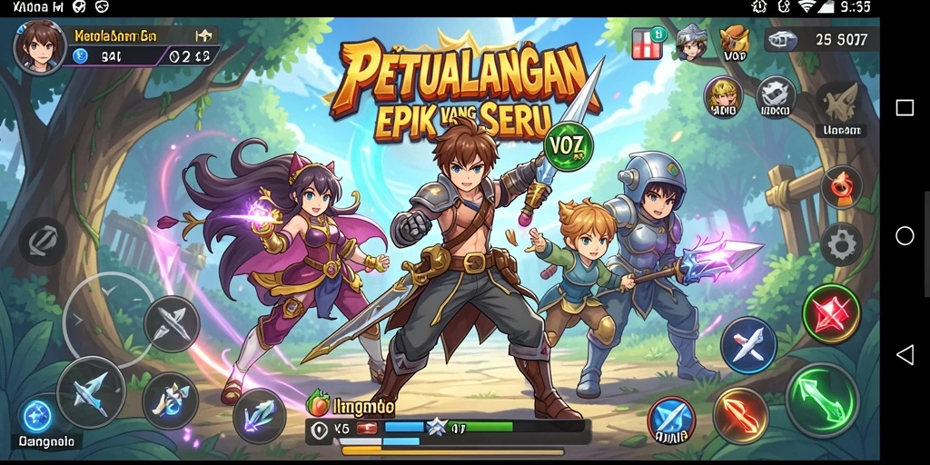 Tampilan gameplay V07 dengan karakter anime yang menakjubkan.